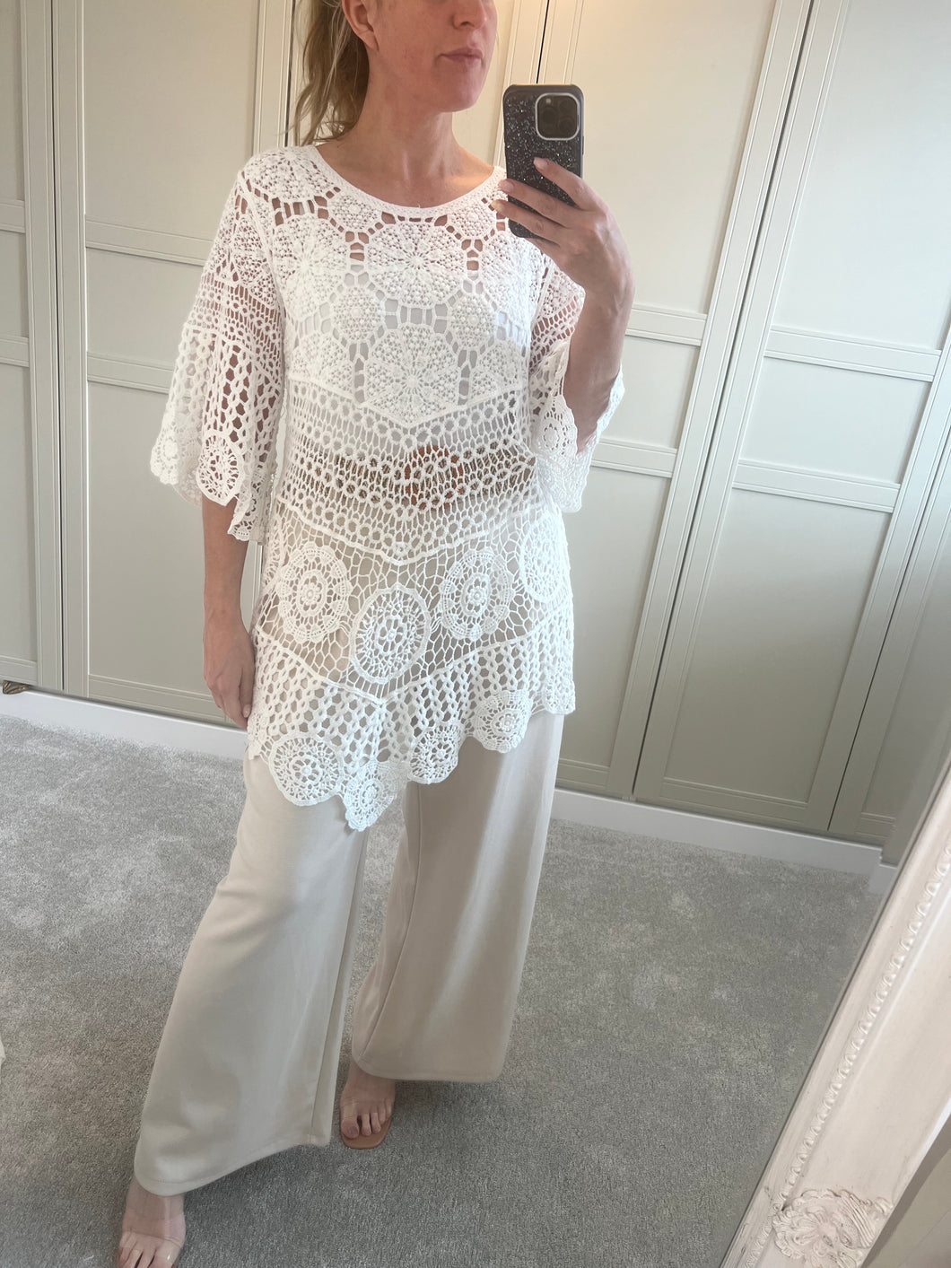 White crochet top