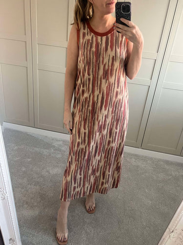 Orange abstract shimmer dress