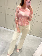 Beige wide leg jeans
