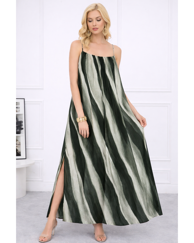 Green tie dye maxi dress