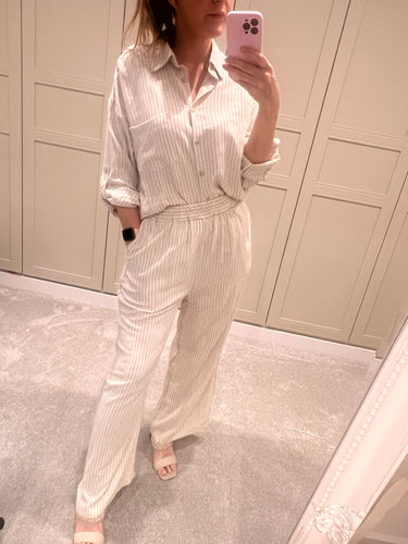 Linen blend pin stripe co ord set