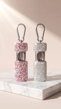 Crystal pink diamanté key ring portable ashtray