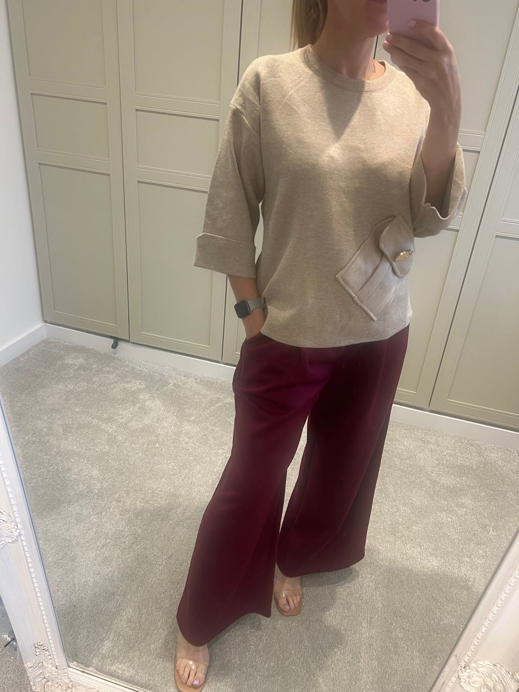 Oatmeal pocket jumper