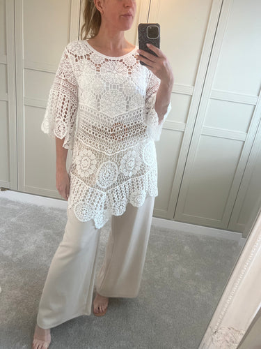 White crochet top