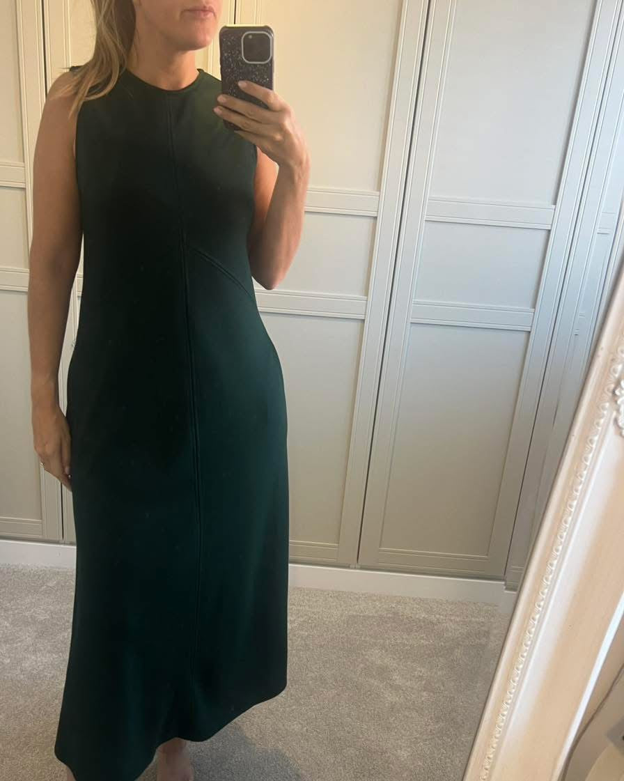 Forest green suede effect dress