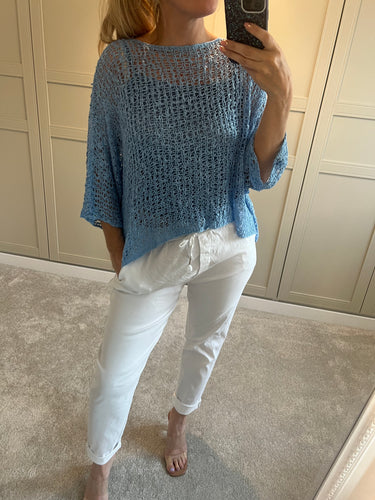 Blue layered top