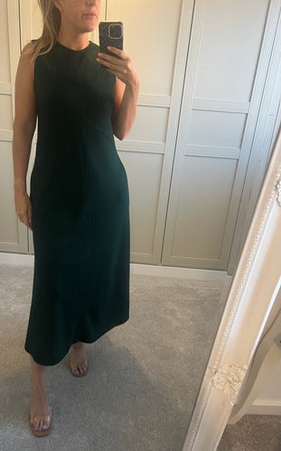 Green suede effect dress