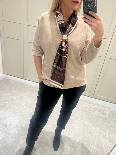 Brown jumper with scarf