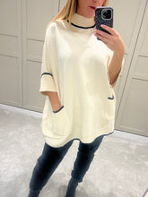 Oversized cream and black jumper