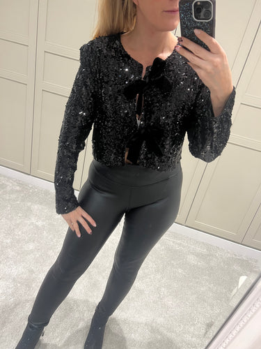 Black sequin sparkle cardigan