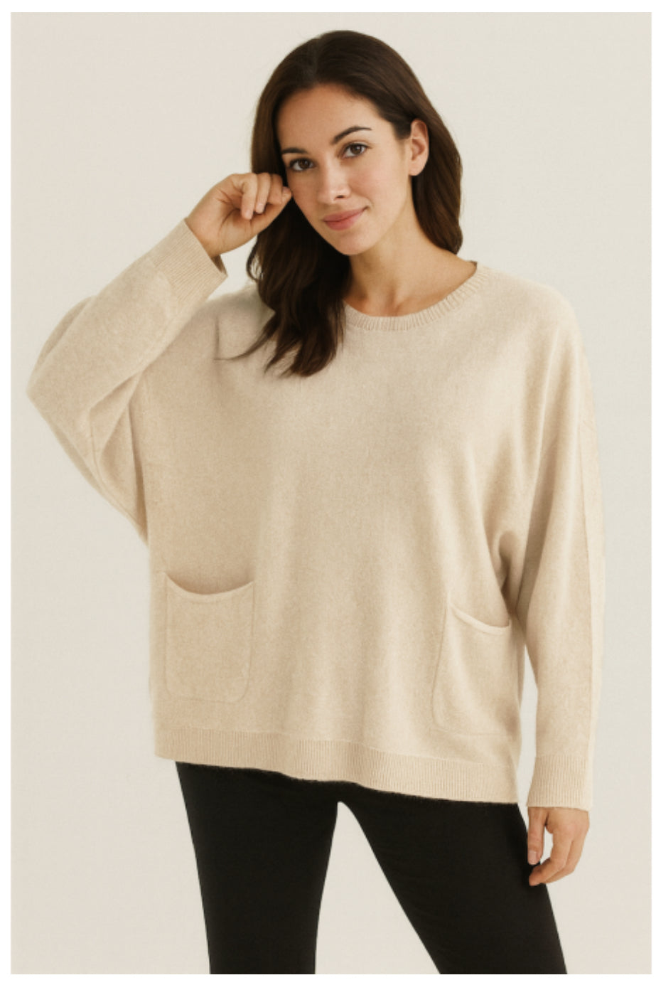 Oatmeal pocket details jumper
