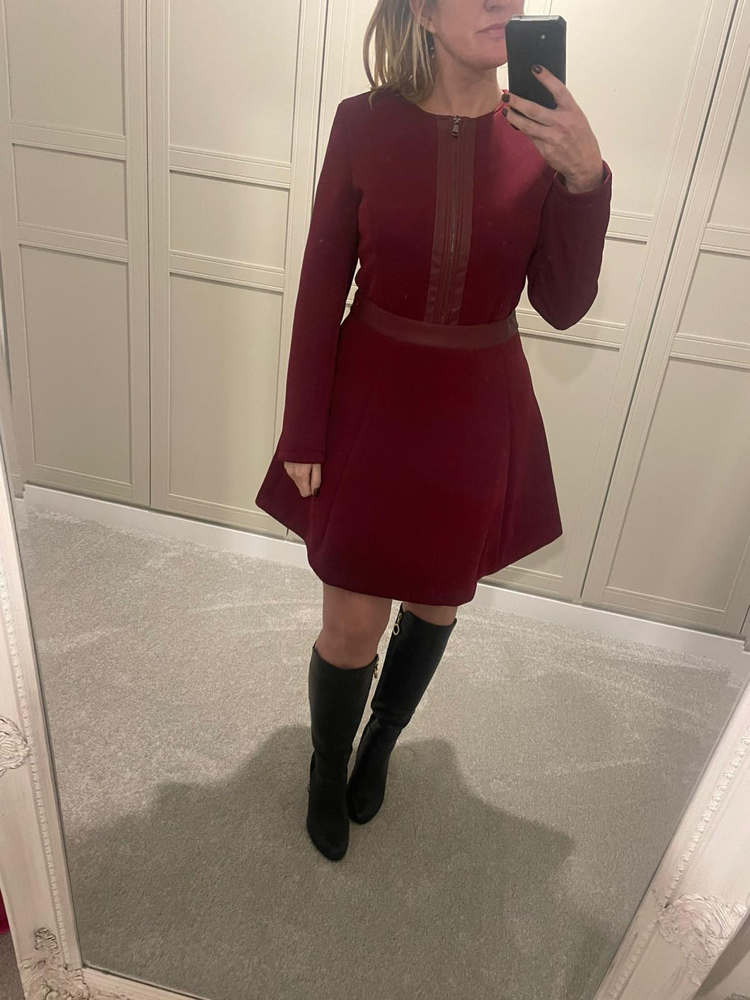 Wine skater skirt