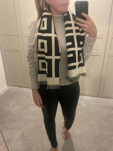 Black patterned scarf