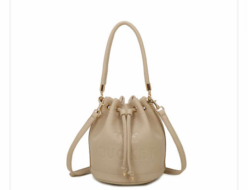 Beige bucket bag