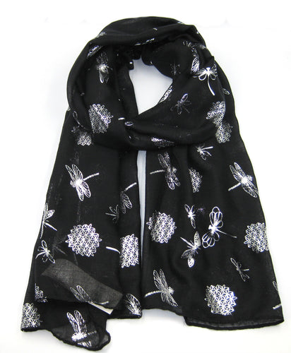 Black dragonfly scarf