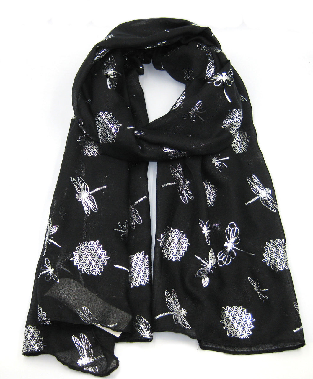 Black dragonfly scarf