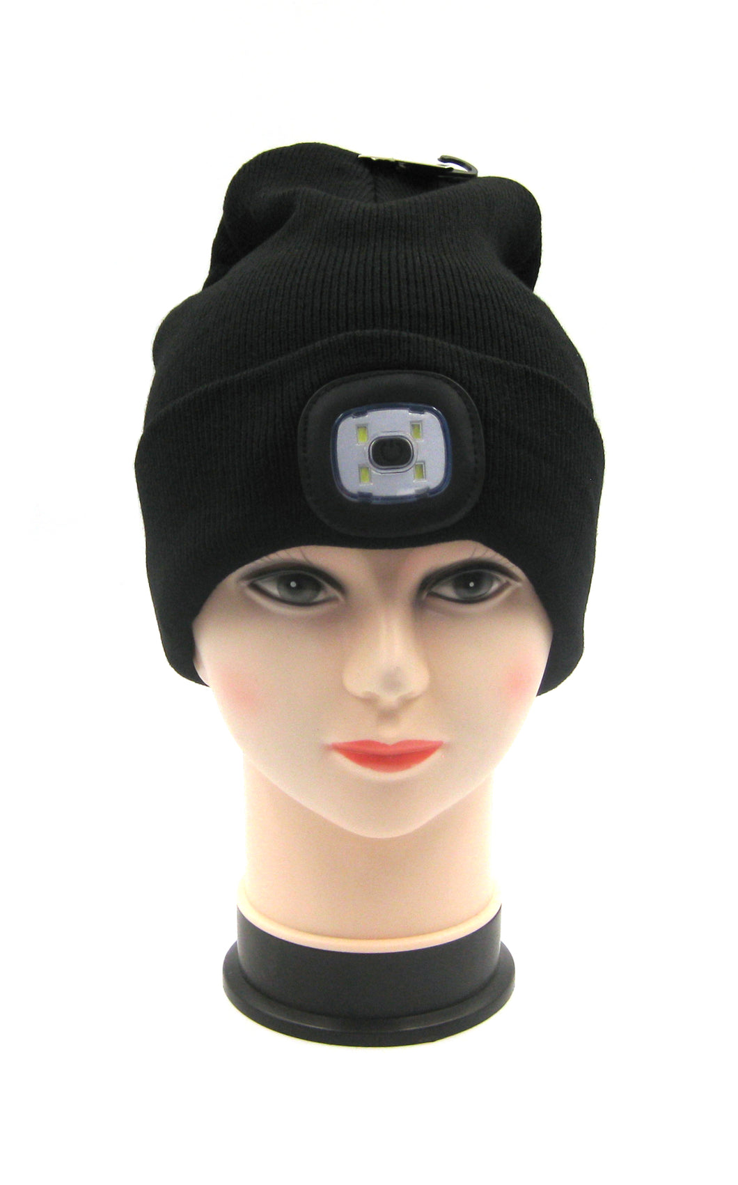 Black light up beanie hat