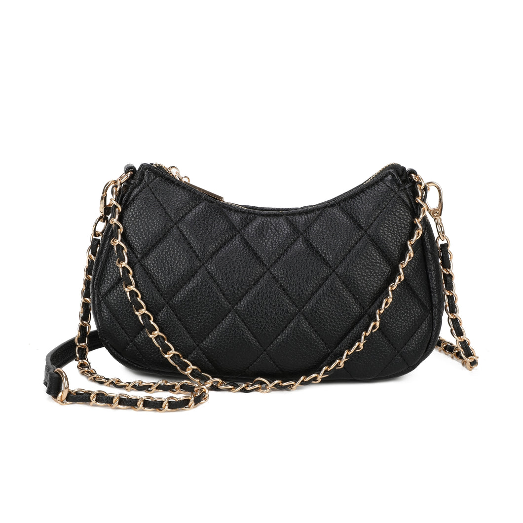 Black quilted bag