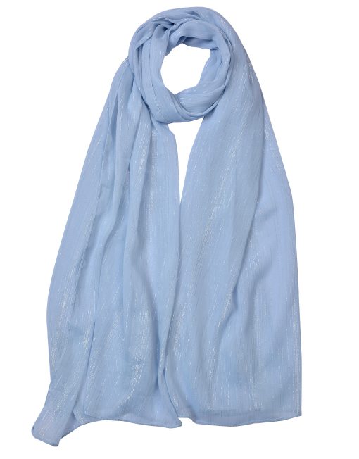 Blue silver stripe scarf