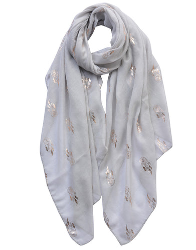 Grey dream catcher scarf