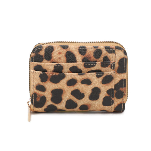 Leopard print card holder purse