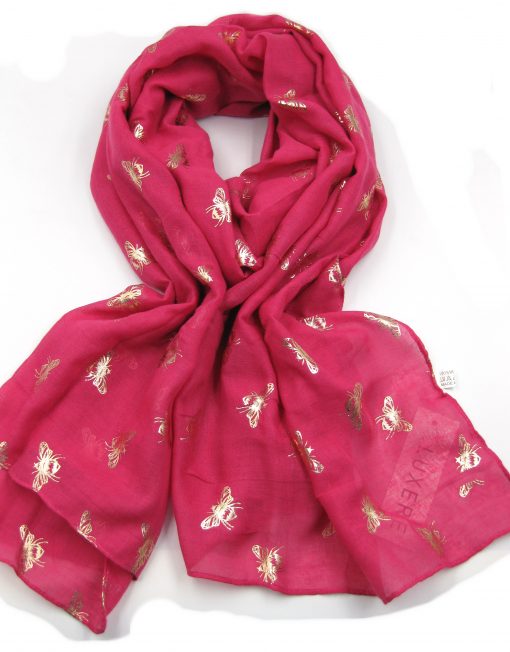 Pink bee scarf