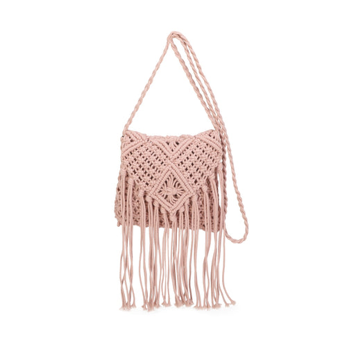 Pink crochet cross body bag
