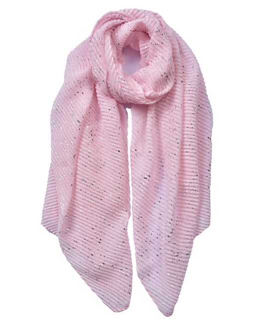 Pink glitter crinkle scarf