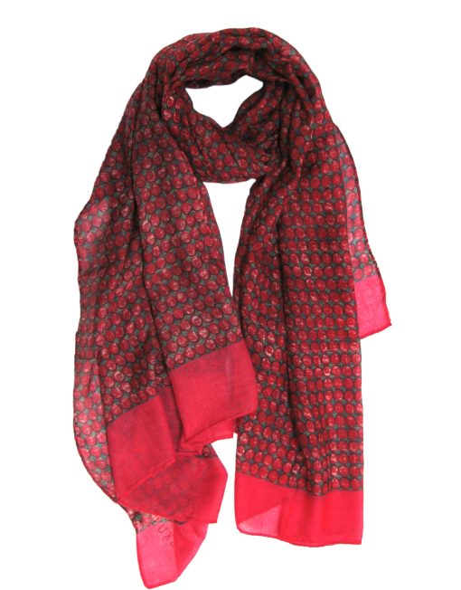 Red dotty pattern scarf