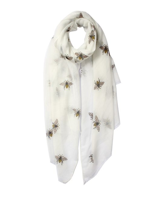 White bee scarf