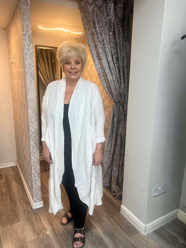 Cheesecloth white cardigan
