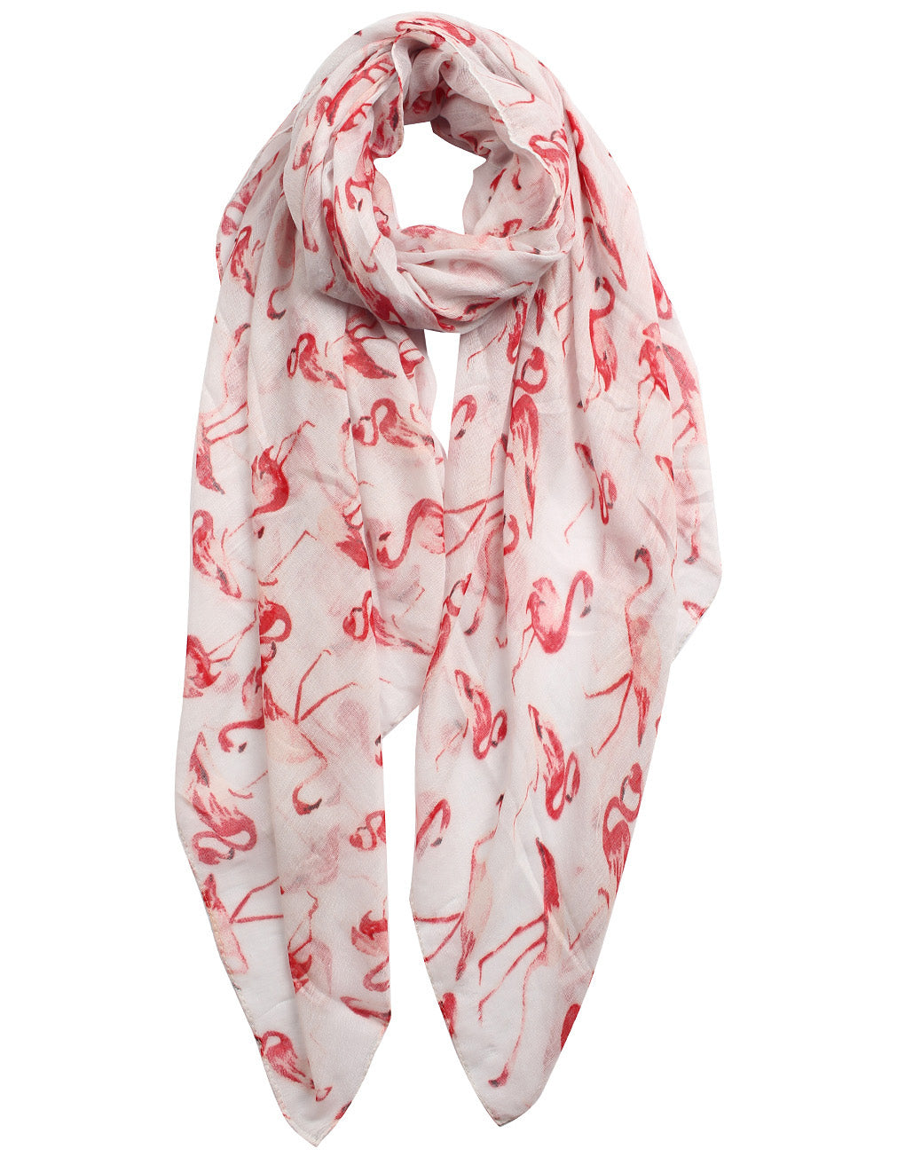 White flamingo print scarf