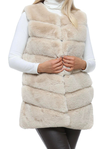 Beige faux fur gilet -